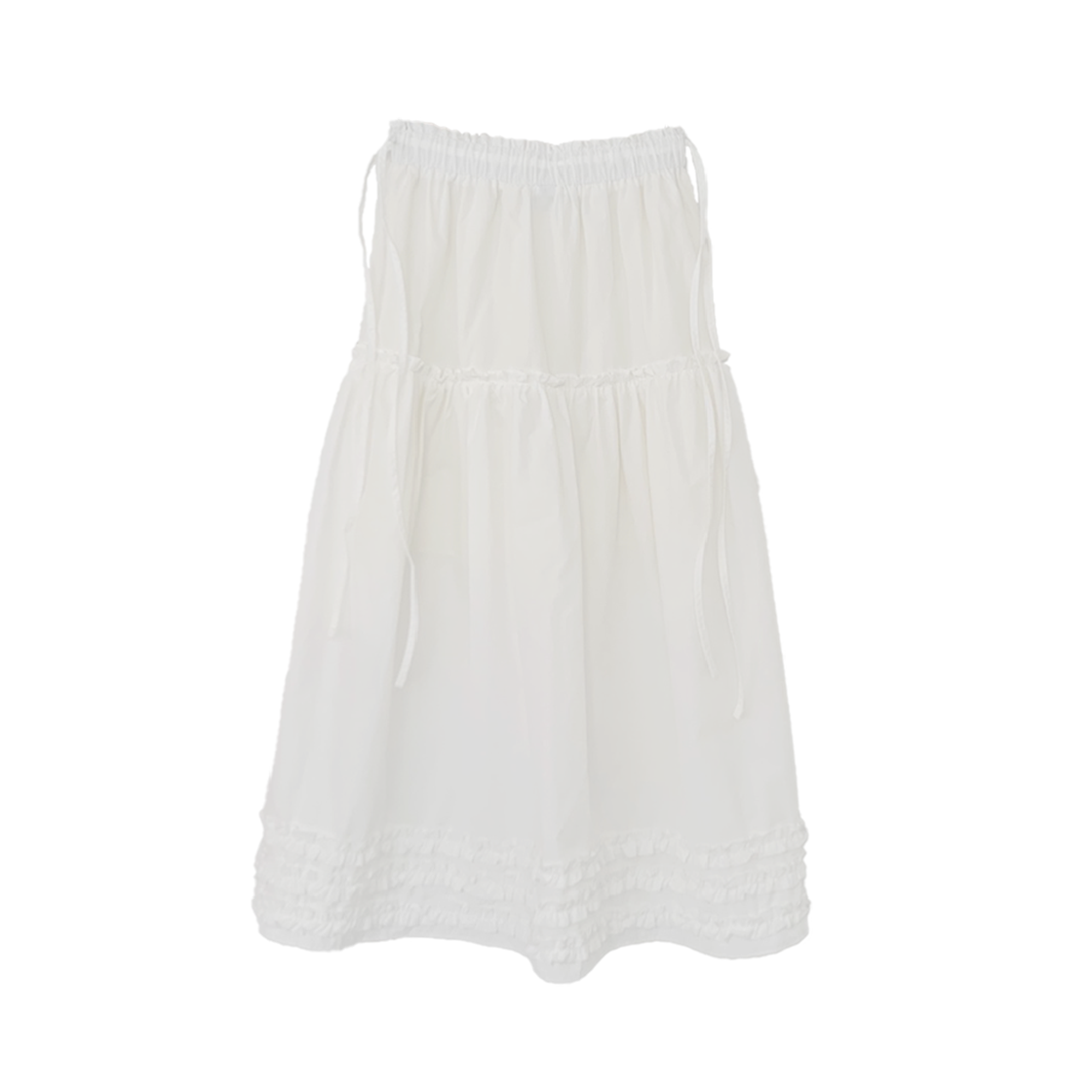 KS5BRSK004WI Kookeesee Vicky Frill Long Skirt White