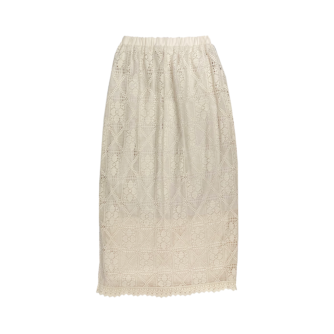 쿠키시 크로쉐 레이스 맥시 롱 스커트 베이지(Kookeesee Crochet Lace Skirt Beige)