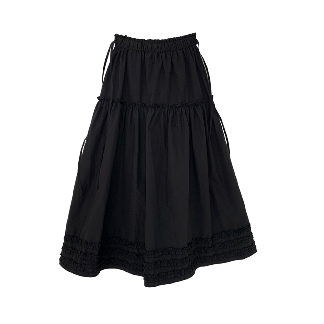 KS5BRSK004BK Kookeesee Vicky Frill Long Skirt Black