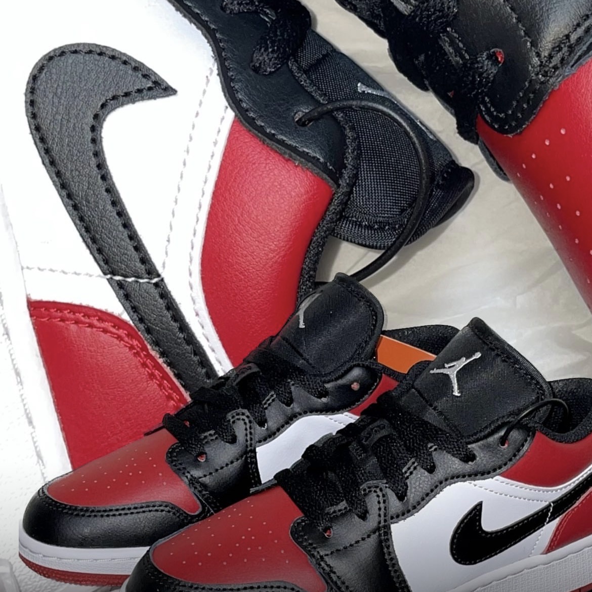 (GS) Jordan 1 Low Bred Toe 착용 스타일 - 2