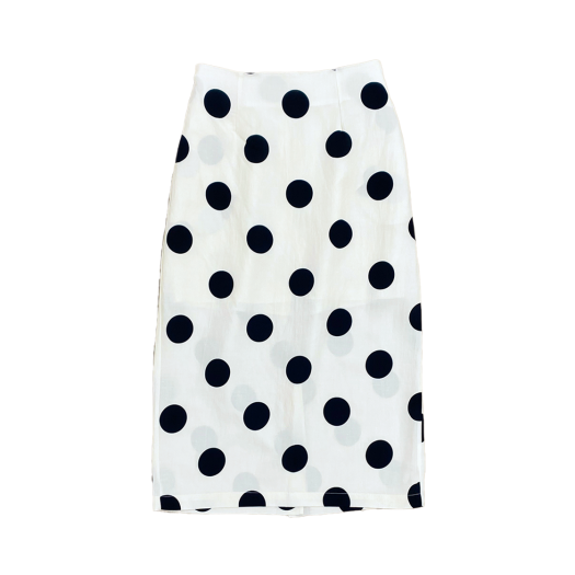 KS3ARSK006IV Kookeesee Summer Dot Linen Skirt Ivory