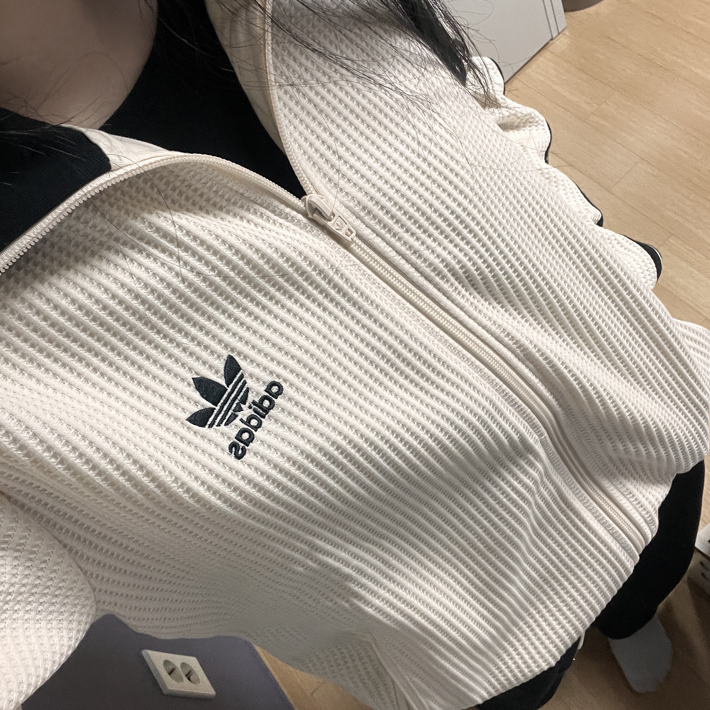 Adidas Waffle Beckenbauer Track Top Wonder White - KR Sizing 착용 스타일 - 2