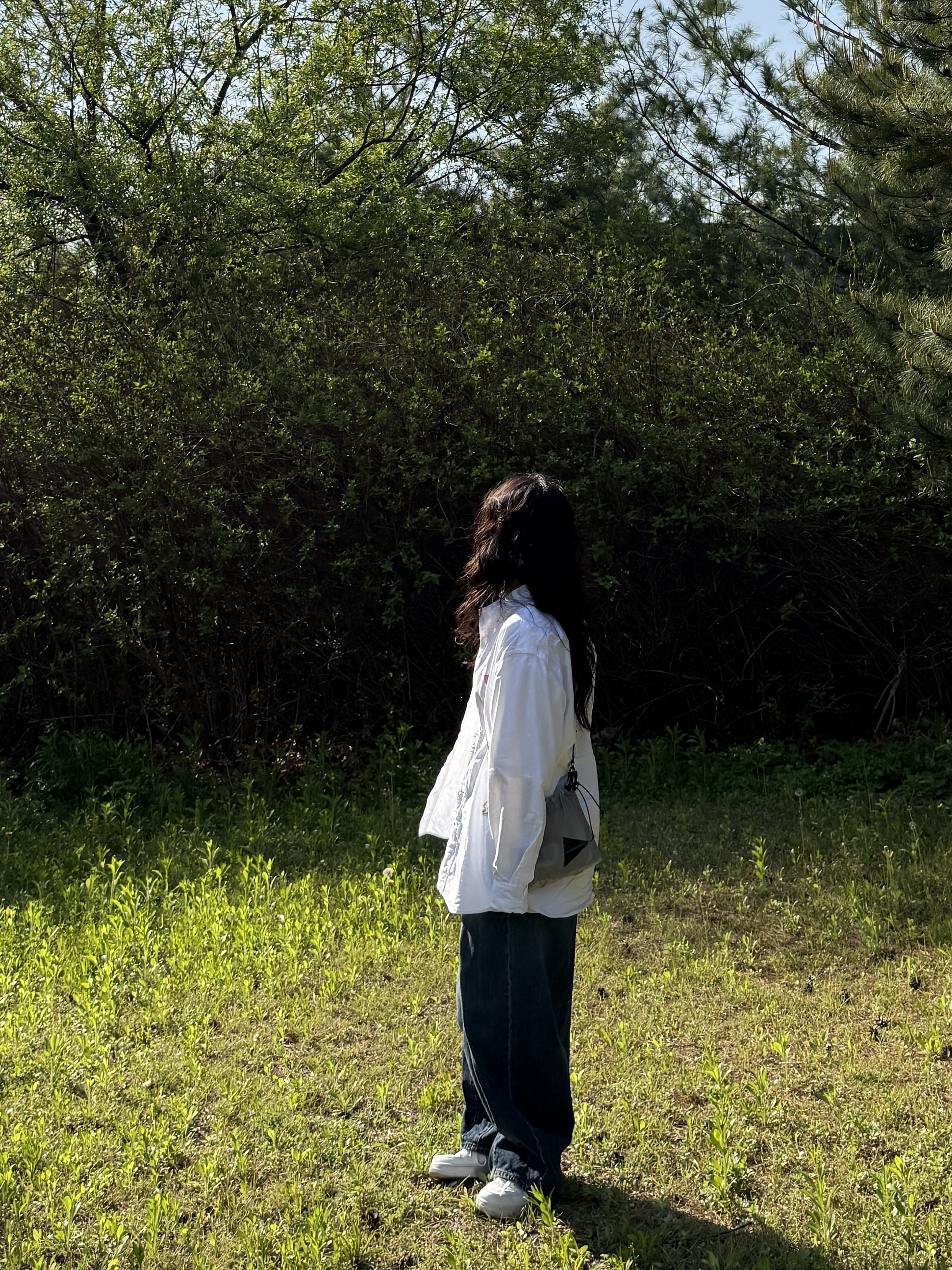Human Made Oxford BD Shirt White, And Wander UL Sacoche with Dyneema Off White 착용 스타일 - 2