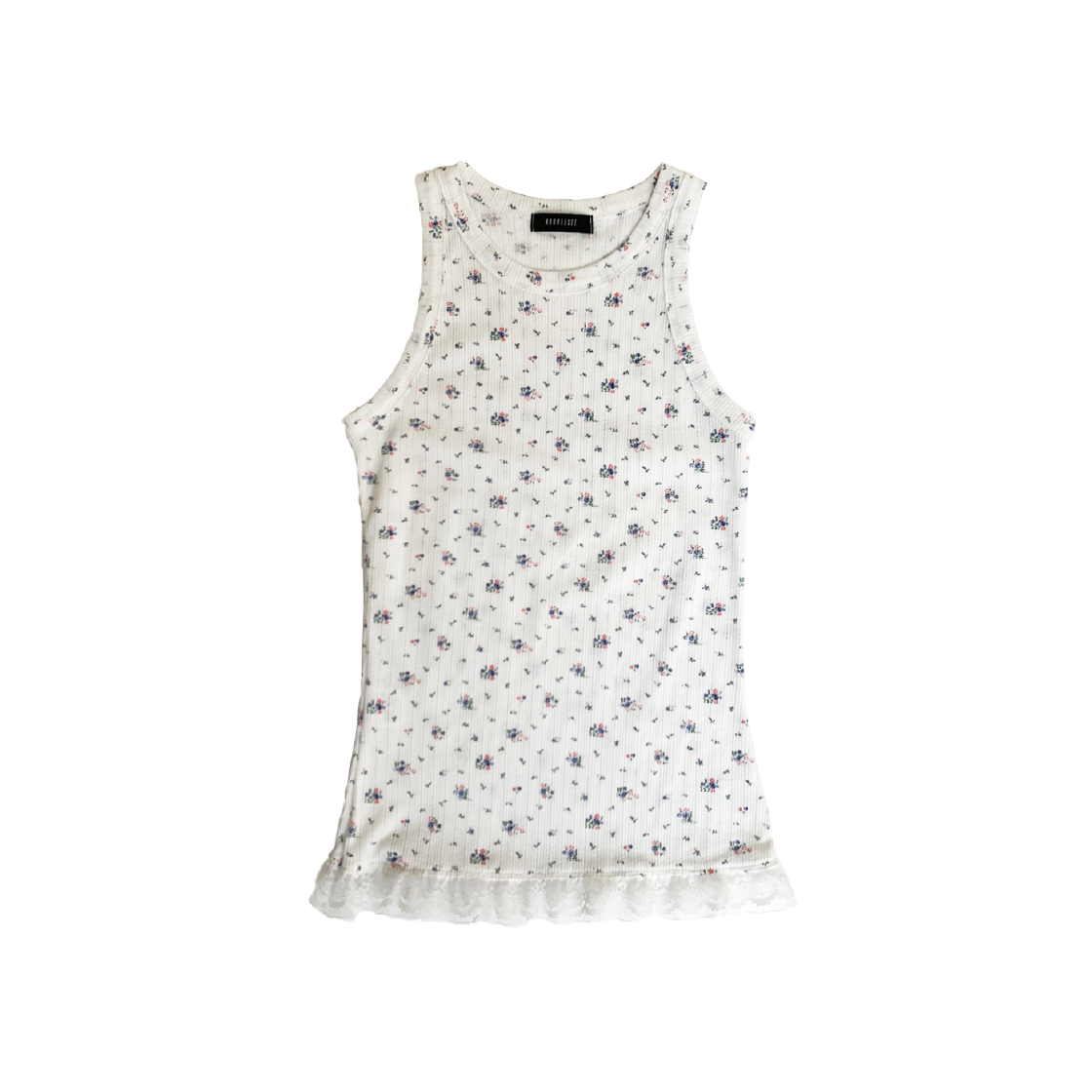 KS5BRTO002IV Kookeesee Flower Lace Holter Sleeveless Ivory