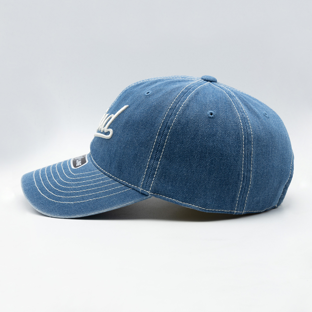 위얼드월드 웨이브 로고 데님 볼캡 블루(Weird World Wave Logo Denim Ball Cap Blue) - 3