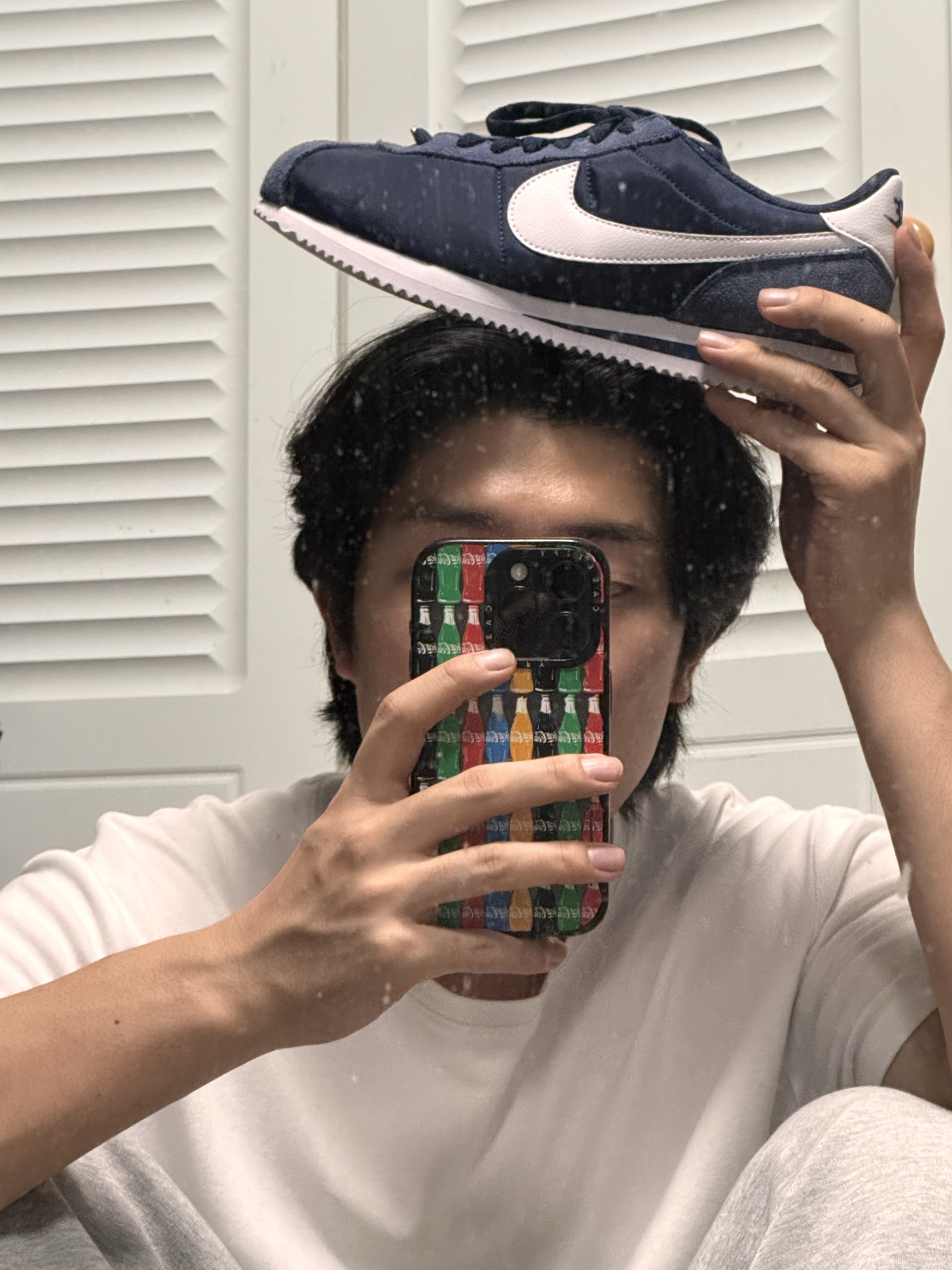 (W) Nike Cortez Midnight Navy 착용 스타일 - 1