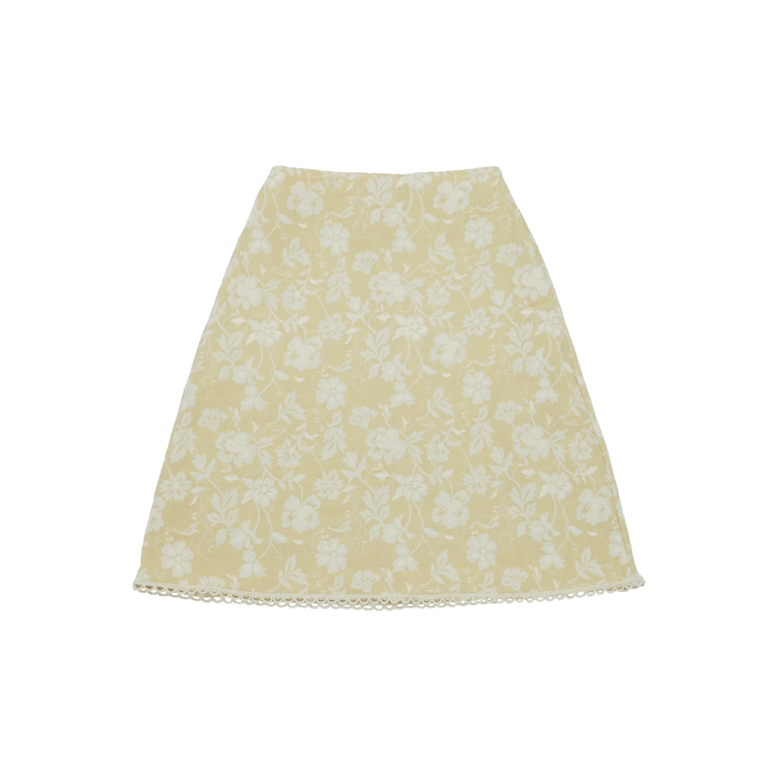 KS5BRSK006CRB Kookeesee Blossom Midi Skirt Cream Beige