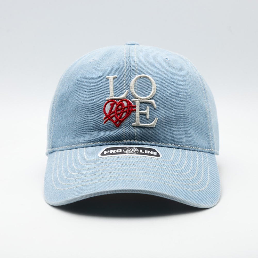 위얼드월드 러브 로고 데님 볼캡 라이트블루(Weird World LOVE Logo Denim Ball Cap Light  Blue) - 2