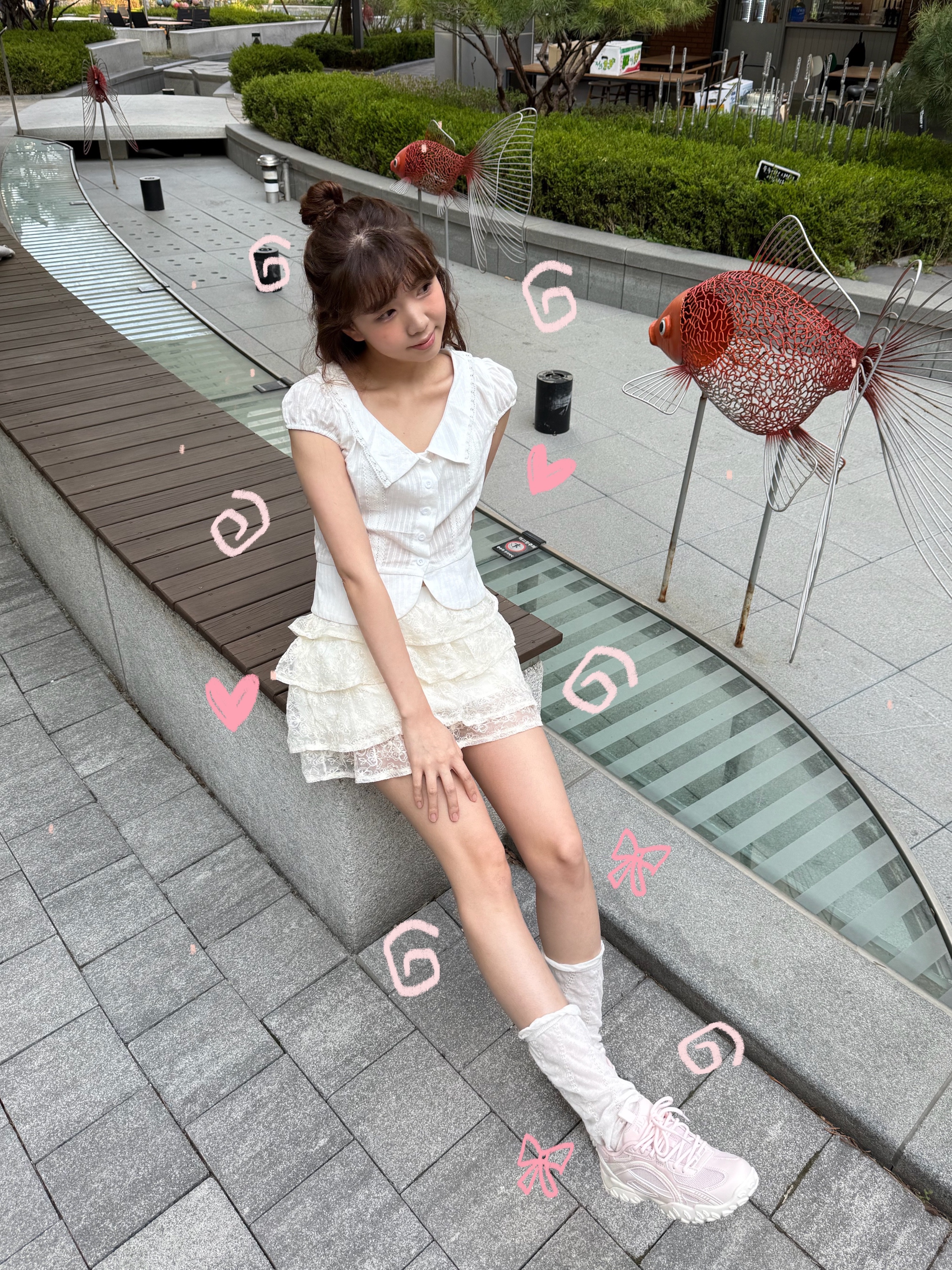 Fila Interun Pink Blossom 착용 스타일 - 4