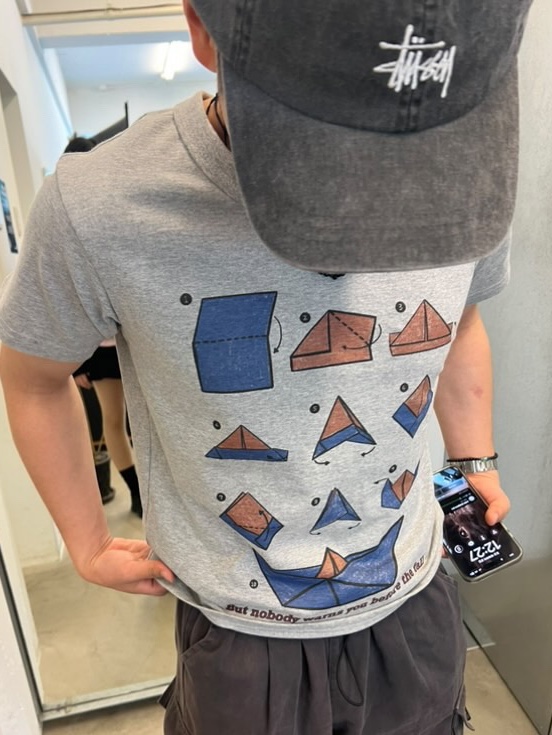 Problemallways Crumpled Voyage T-Shirt Gray, Stussy Mixed Logo Skullcap Coffee 착용 스타일 - 2