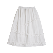 Kookeesee Nylon Frill Cancan Long Skirt White
