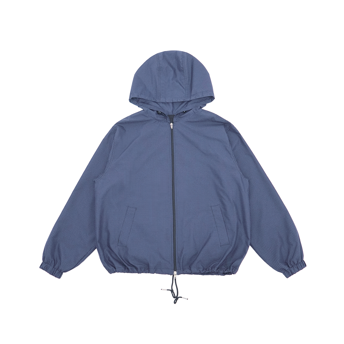 KS5BRJP002BL Kookeesee Check Hoodie Windbreaker Blue