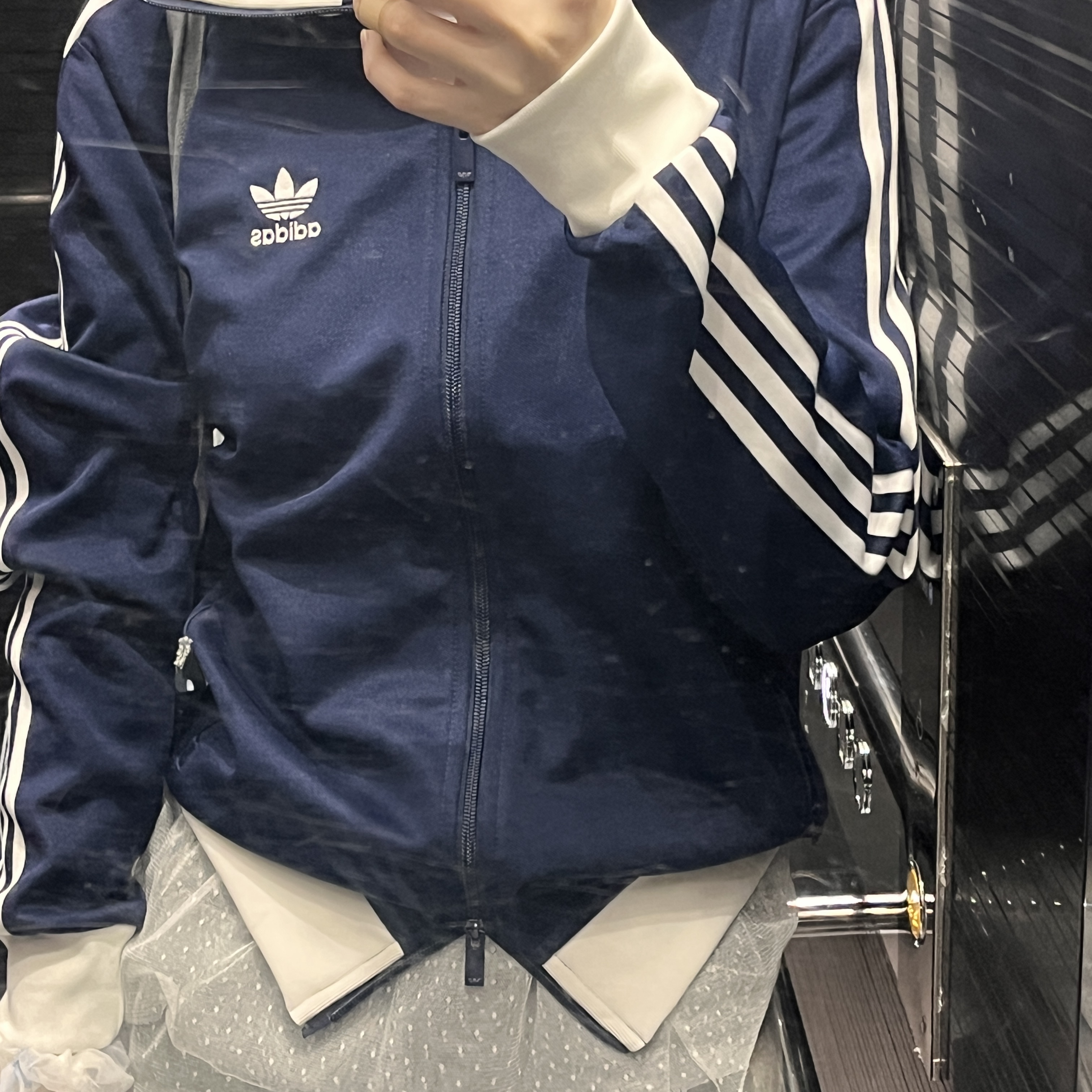 Adidas Adicolor Classic Beckenbauer Track Top Night Indigo - KR Sizing 착용 스타일 - 3