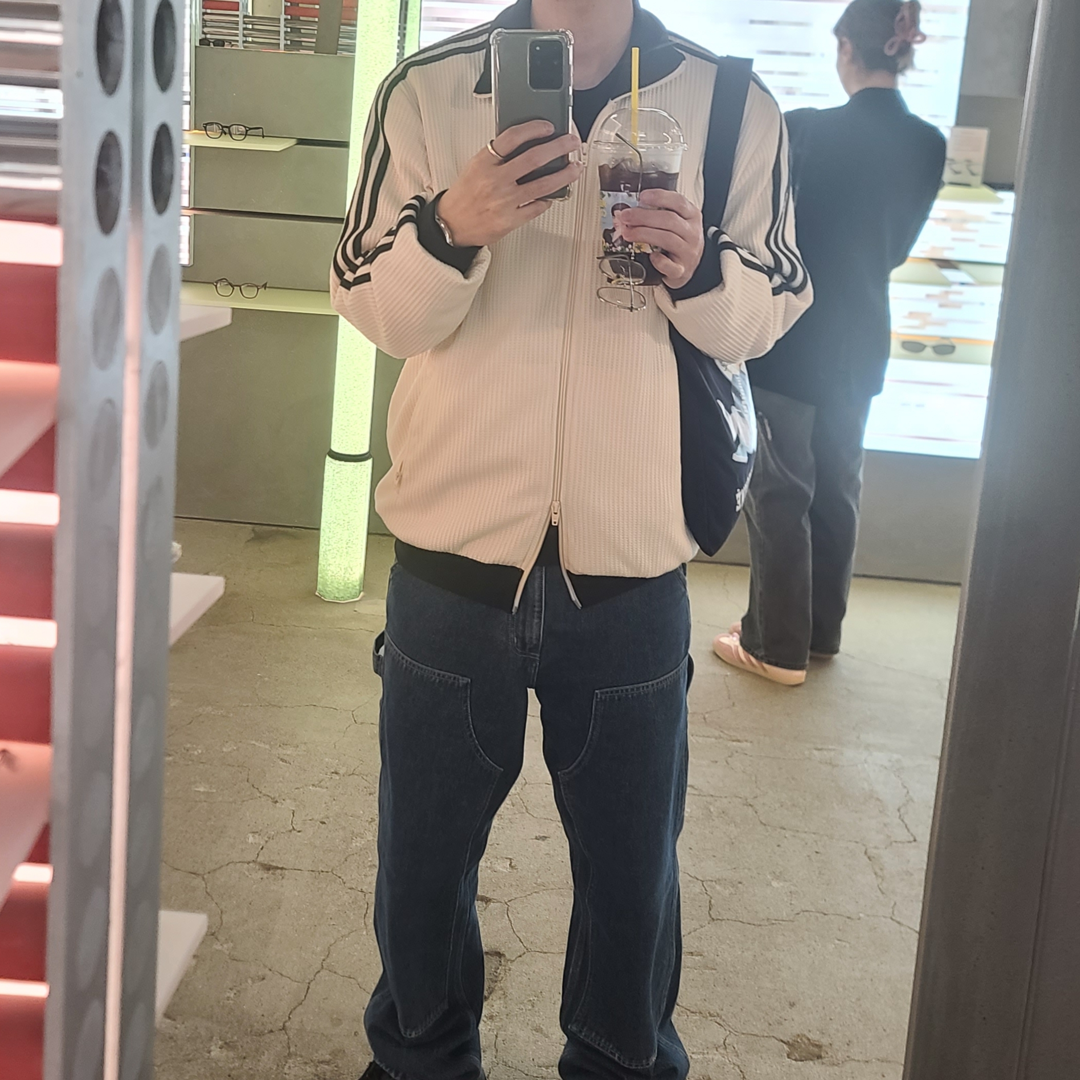 Adidas Waffle Beckenbauer Track Top Wonder White - KR Sizing 착용 스타일