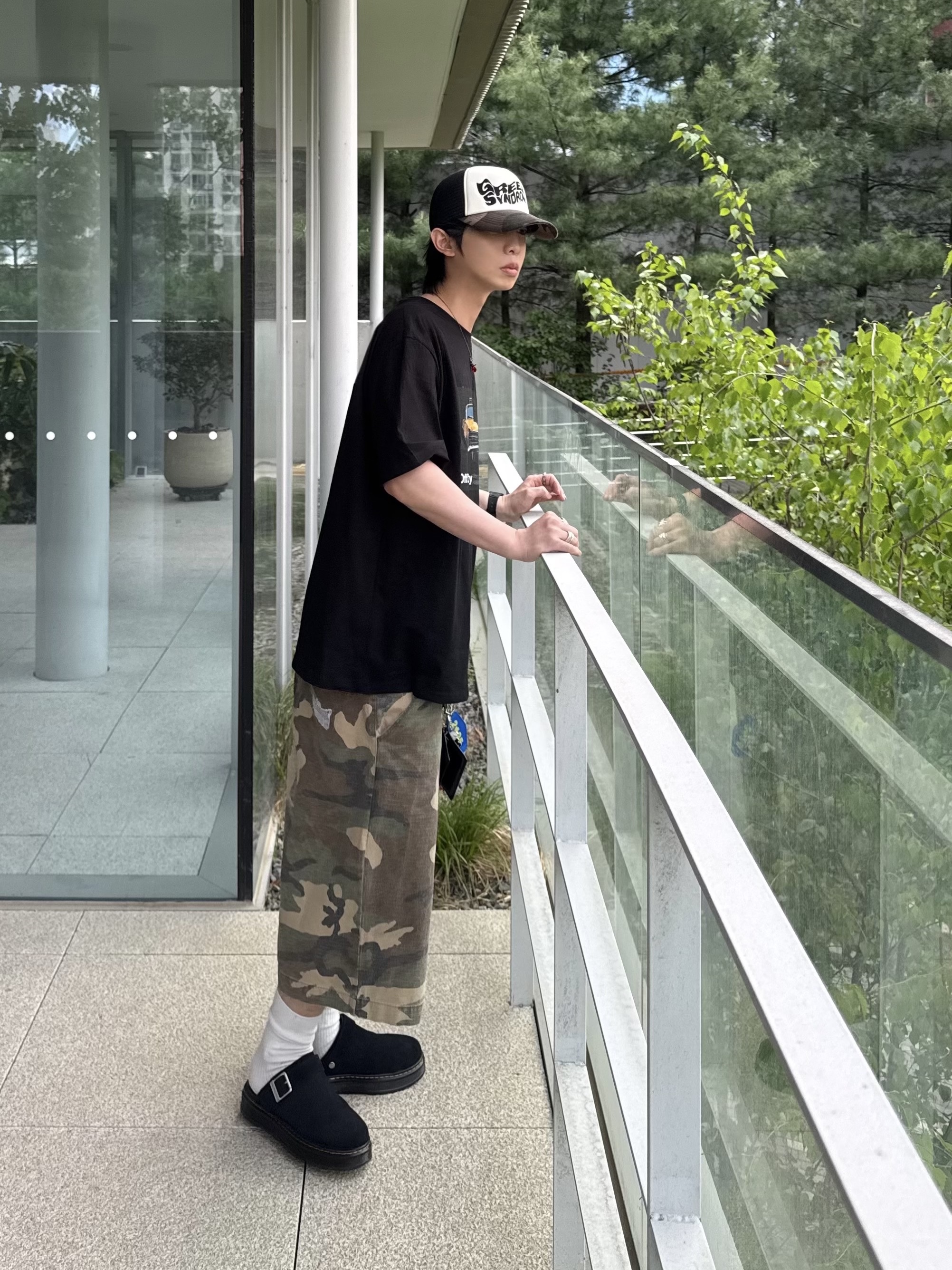 ersco Ripstop military Short Camo, Dr. Martens Carlson Suede Casual Slingback Mules Black 착용 스타일 - 5