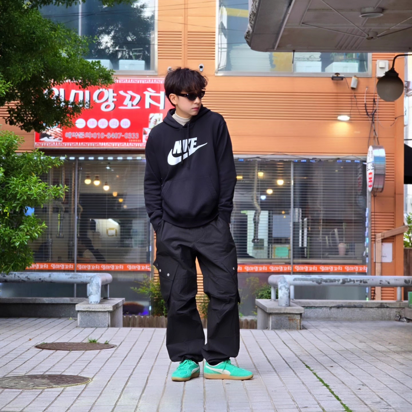 Nike NSW Club Fleece Graphic Pullover Hoodie black - Asia, Nike NSW Club Fleece Graphic Pullover Hoodie Black - US/EU 착용 스타일 - 8