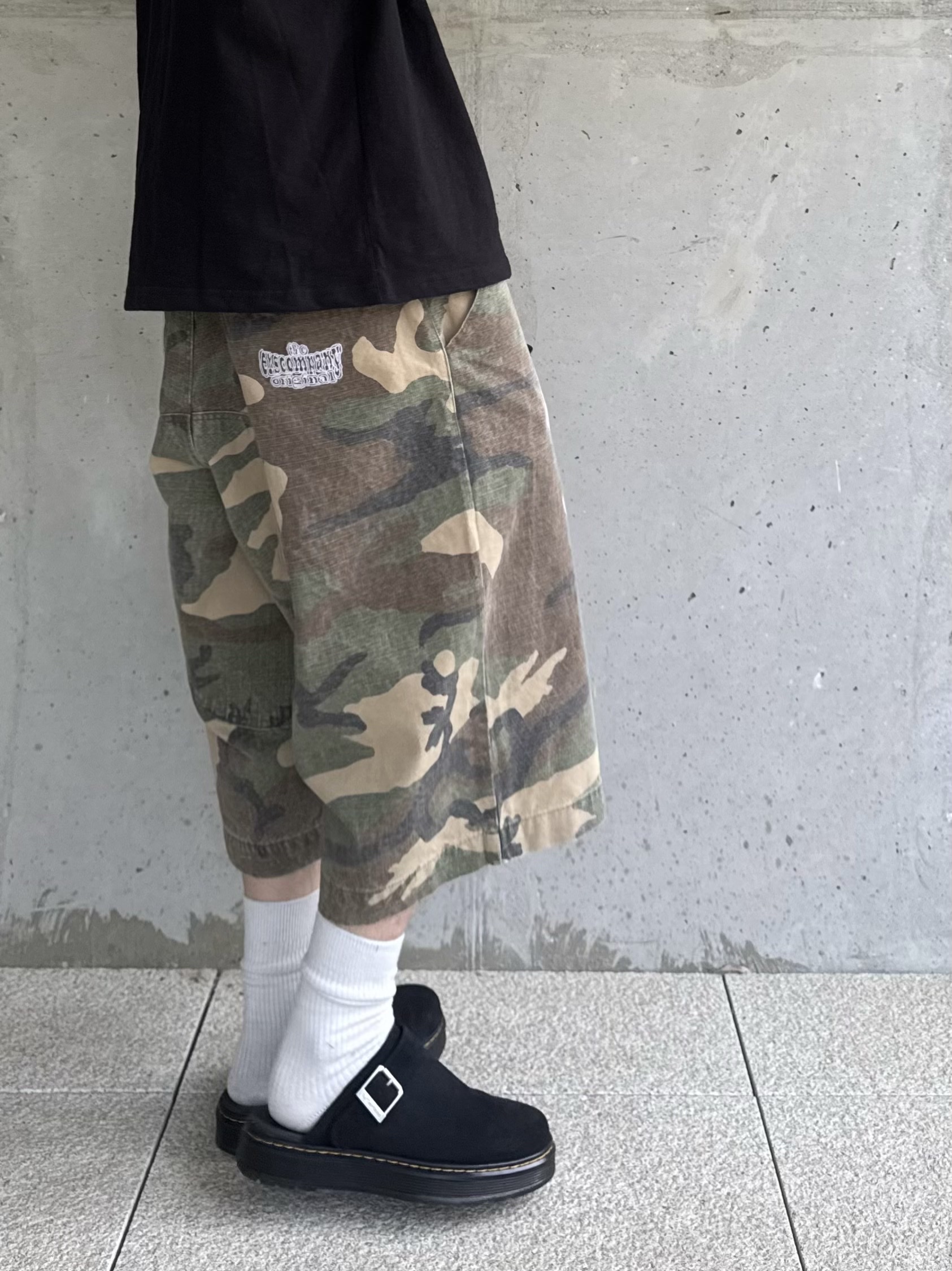 ersco Ripstop military Short Camo, Dr. Martens Carlson Suede Casual Slingback Mules Black 착용 스타일 - 4