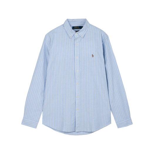 KM5BSHLRLE7BL [30% 적립] Polo Ralph Lauren Custom Fit Striped Oxford Shirt Blue White Multi