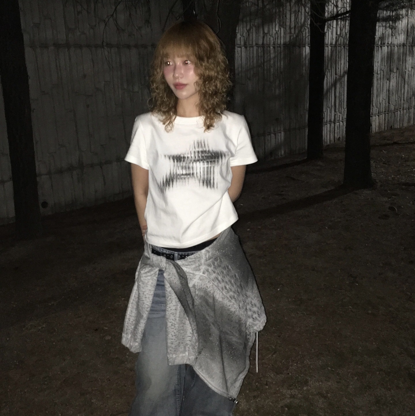 Thevinylhouse Blur Star Tee White 착용 스타일