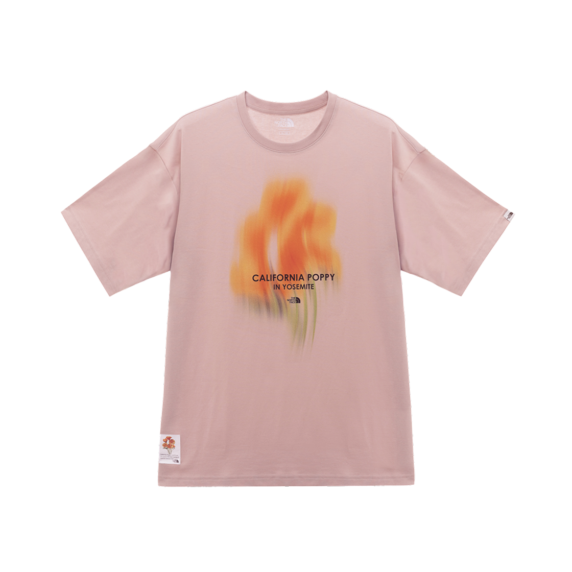 NT7UR09M The North Face White Label Flower Spray S/S Round T-Shirt Pale Peach