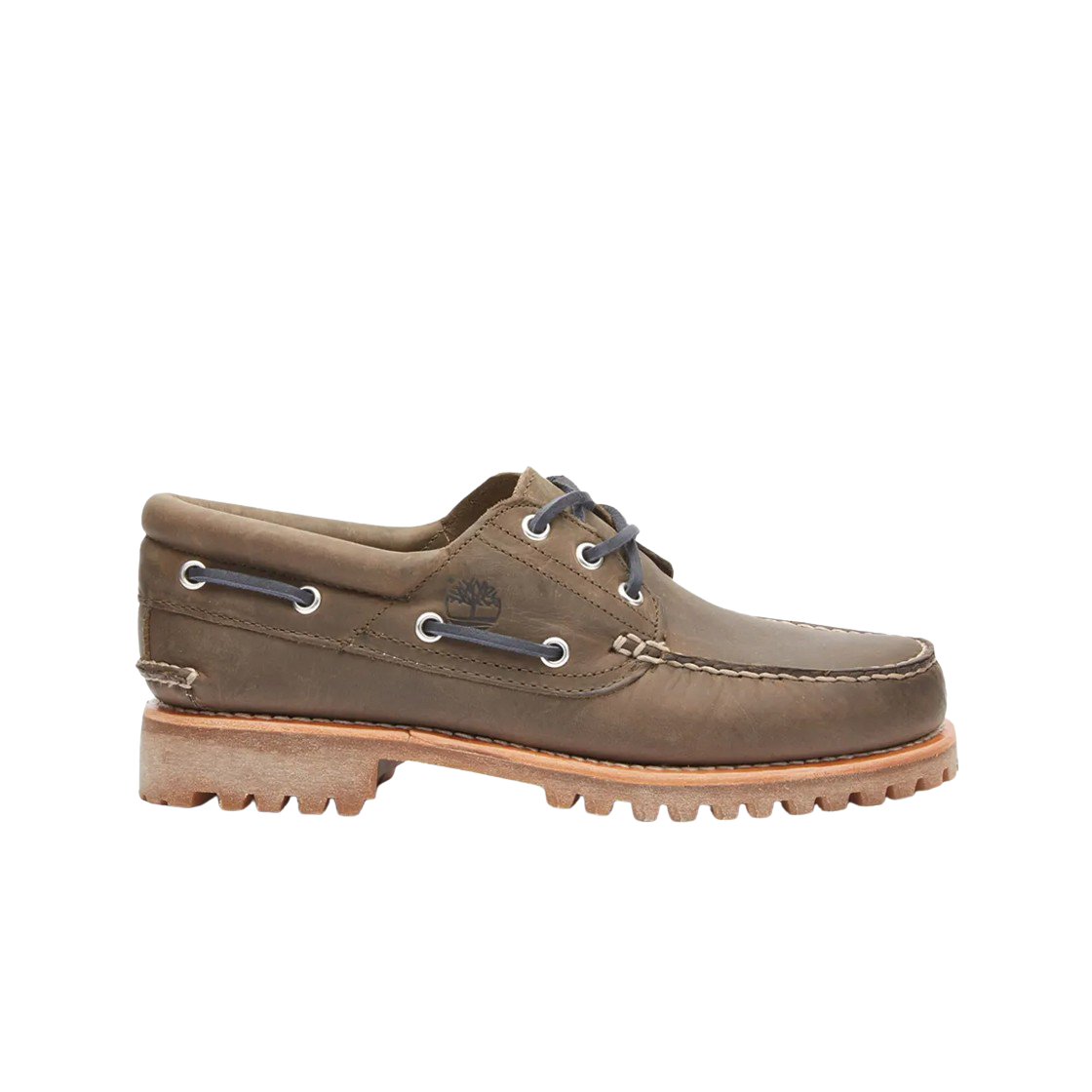 팀버랜드 어센틱 3 아이 러그 핸드스웬 보트 슈즈 올리브 풀 그레인(Timberland Authentic 3-Eye Lug Handsewn Boat Shoes Olive Full Grain) - 1