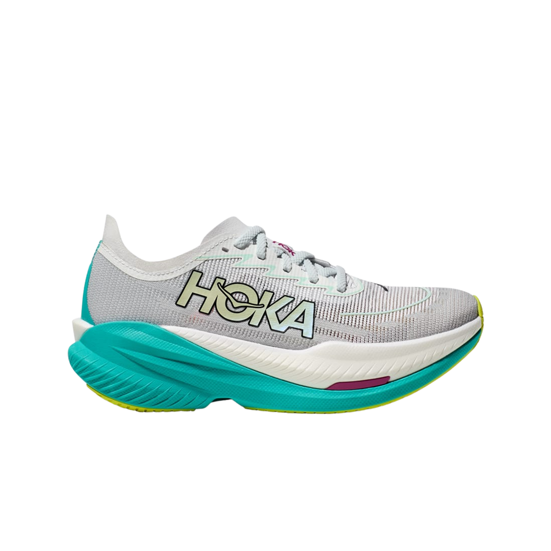 (W) 호카 마하 X 2 프로스트 일렉트릭 아쿠아 - 레귤러((W) Hoka Mach X 2 Frost Electric Aqua - Regular)
