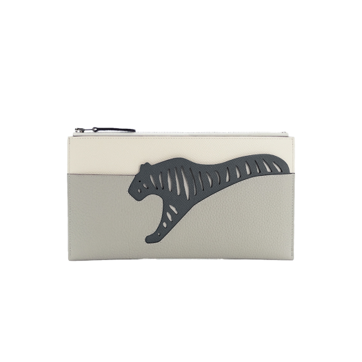 H078530CKAA Hermes Loulou Pouch Vert Amande/Perle Gris/Craie