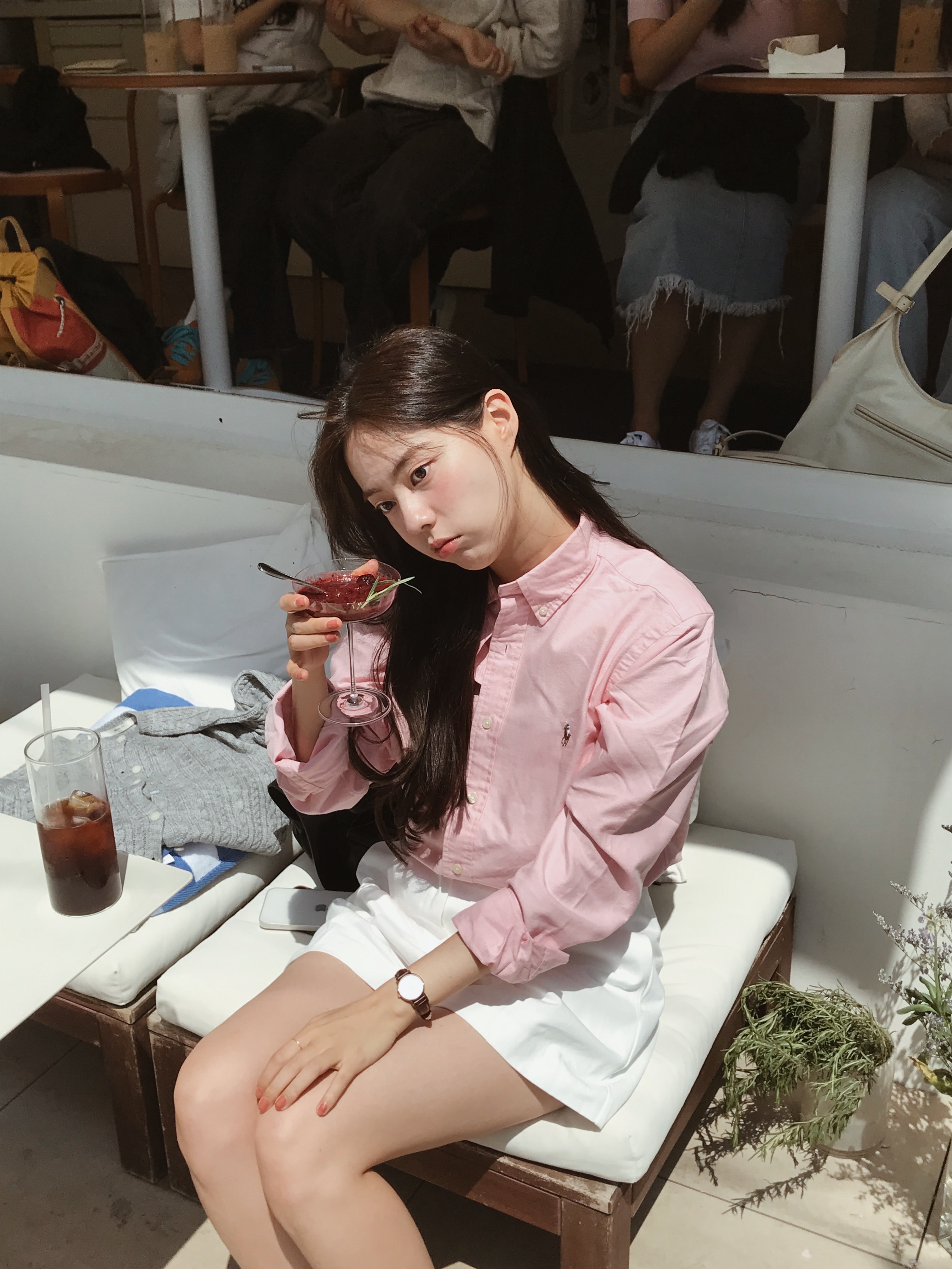 [30%적립] Polo Ralph Lauren Custom Fit Oxford Shirt Pink 착용 스타일 - 1