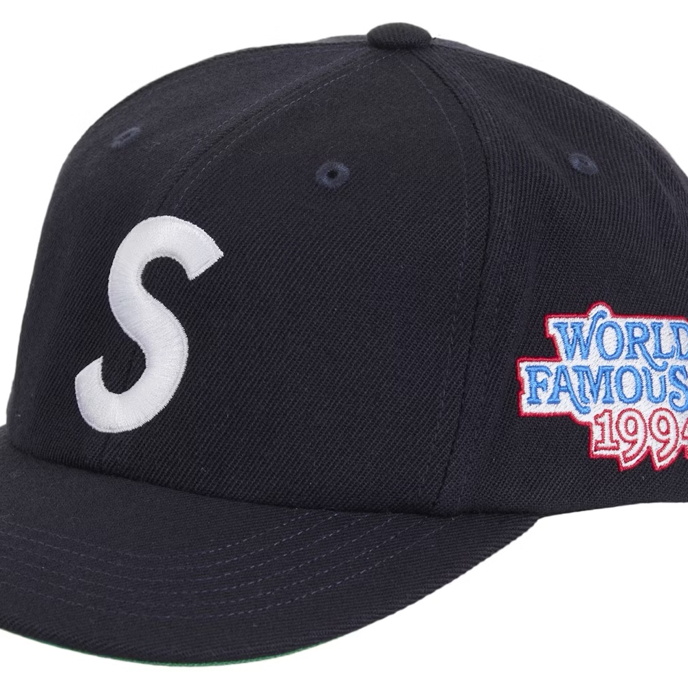 Supreme World Famous S Logo 6-Panel Navy - 25SS 착용 스타일