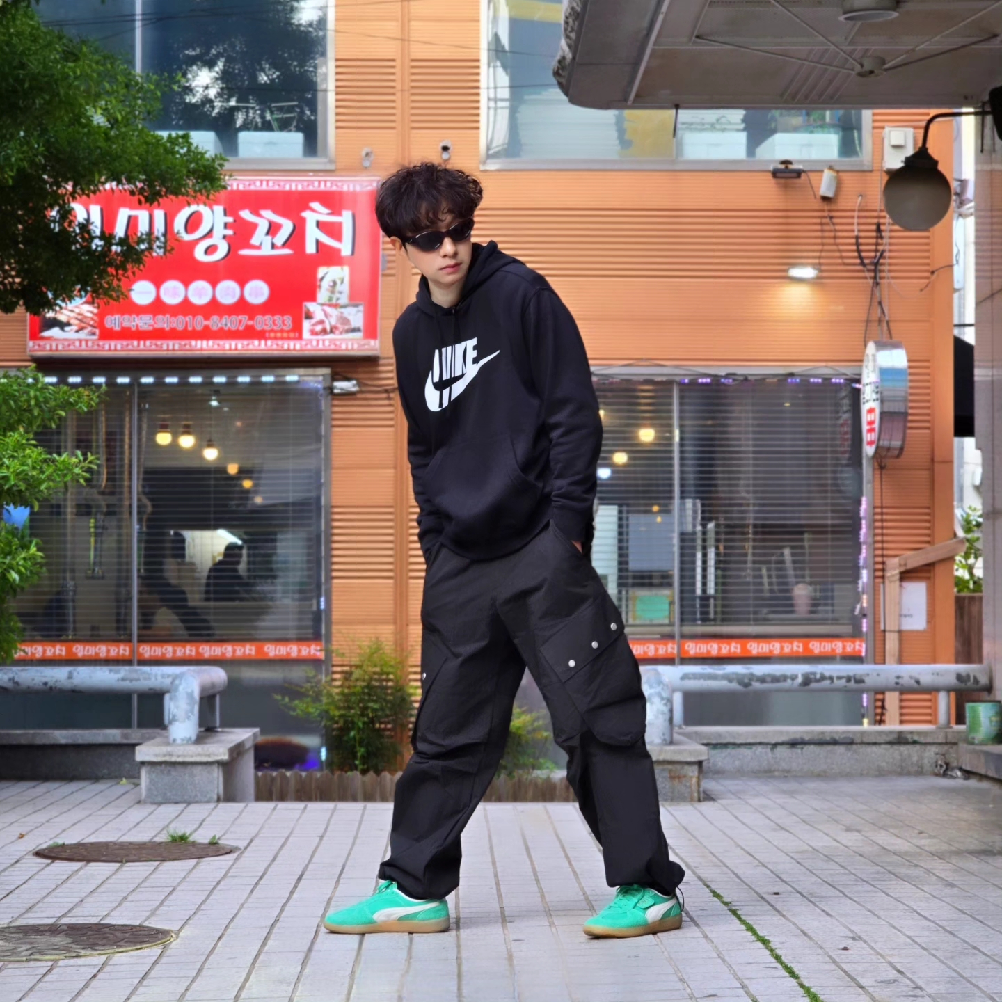 Nike NSW Club Fleece Graphic Pullover Hoodie black - Asia, Nike NSW Club Fleece Graphic Pullover Hoodie Black - US/EU 착용 스타일 - 7
