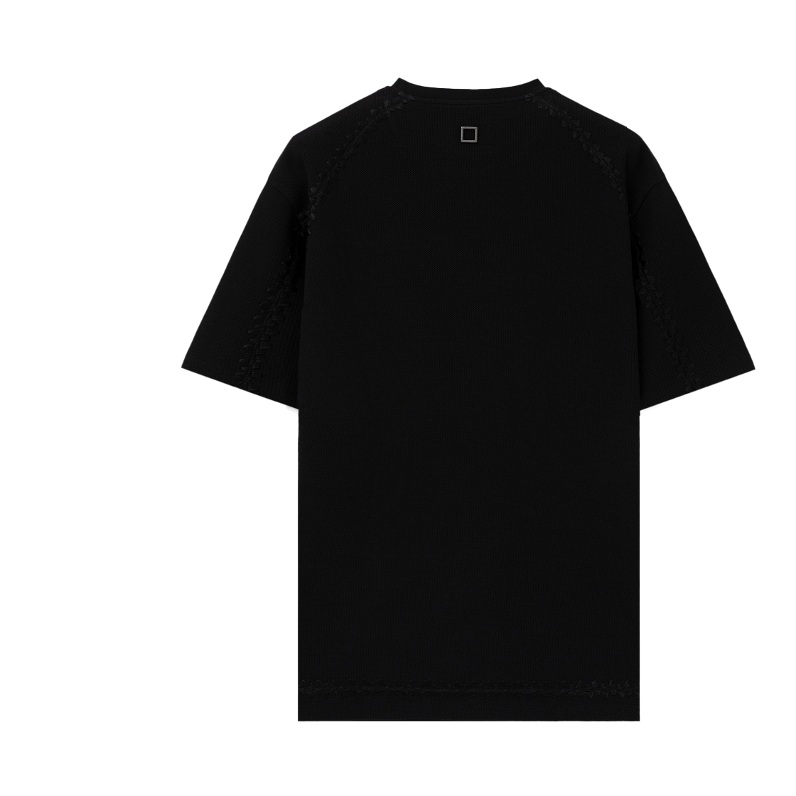W251TS09735B Wooyoungmi Line Embroidery T-Shirt Black - 25SS