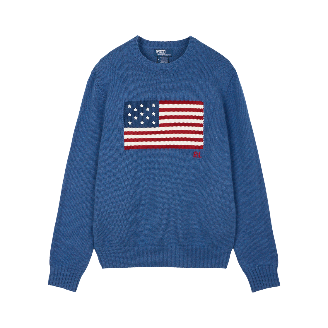 폴로 랄프 로렌 아이코닉 플래그 스웨터 씨 솔트 블루 헤더 - 25SS([15%적립] Polo Ralph Lauren Iconic Flag Sweater Sea Salt Blue Heather - 25SS)