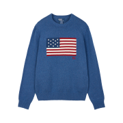 [20% 적립] Polo Ralph Lauren Iconic Flag Sweater Sea Salt Blue Heather - 25SS