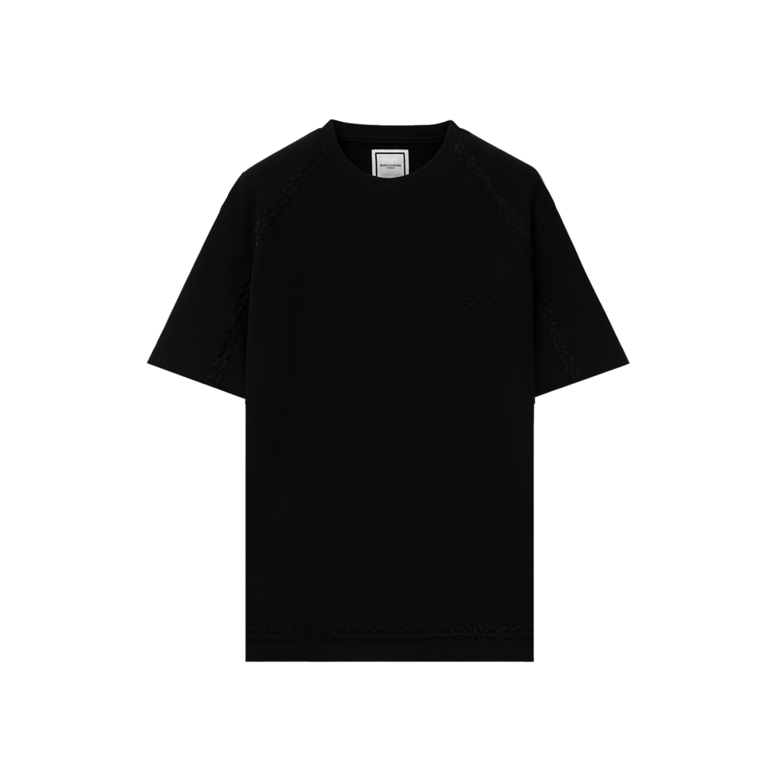 우영미 라인 자수 티셔츠 블랙 - 25SS(Wooyoungmi Line Embroidery T-Shirt Black - 25SS) - 2