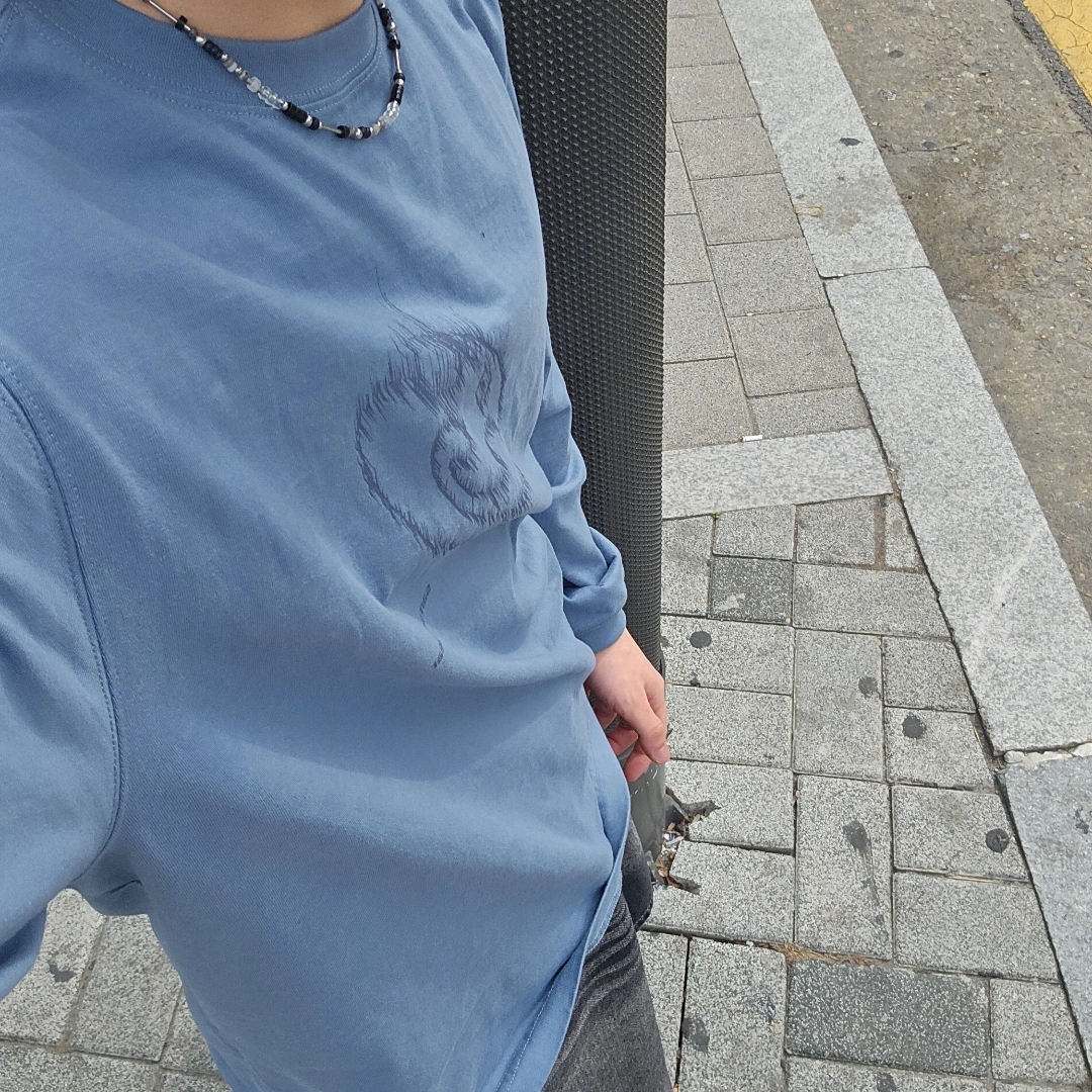 Sansan Gear Sunset Long Sleeves Steel Blue - 24SS 착용 스타일 - 1