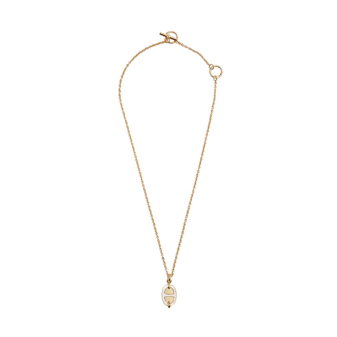 (W) 에르메스 미니 마이옹 펜던트 스몰 모델 골드 하드웨어 & 크렘((W) Hermes Mini Maillon Pendant Small Model Gold & Creme) - 1