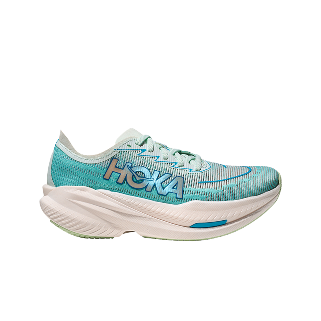 (W) 호카 마하 X 2 스노우 멜트 블루 스파크 - 와이드((W) Hoka Mach X 2 Snow Melt Blue Spark - Wide) - 1