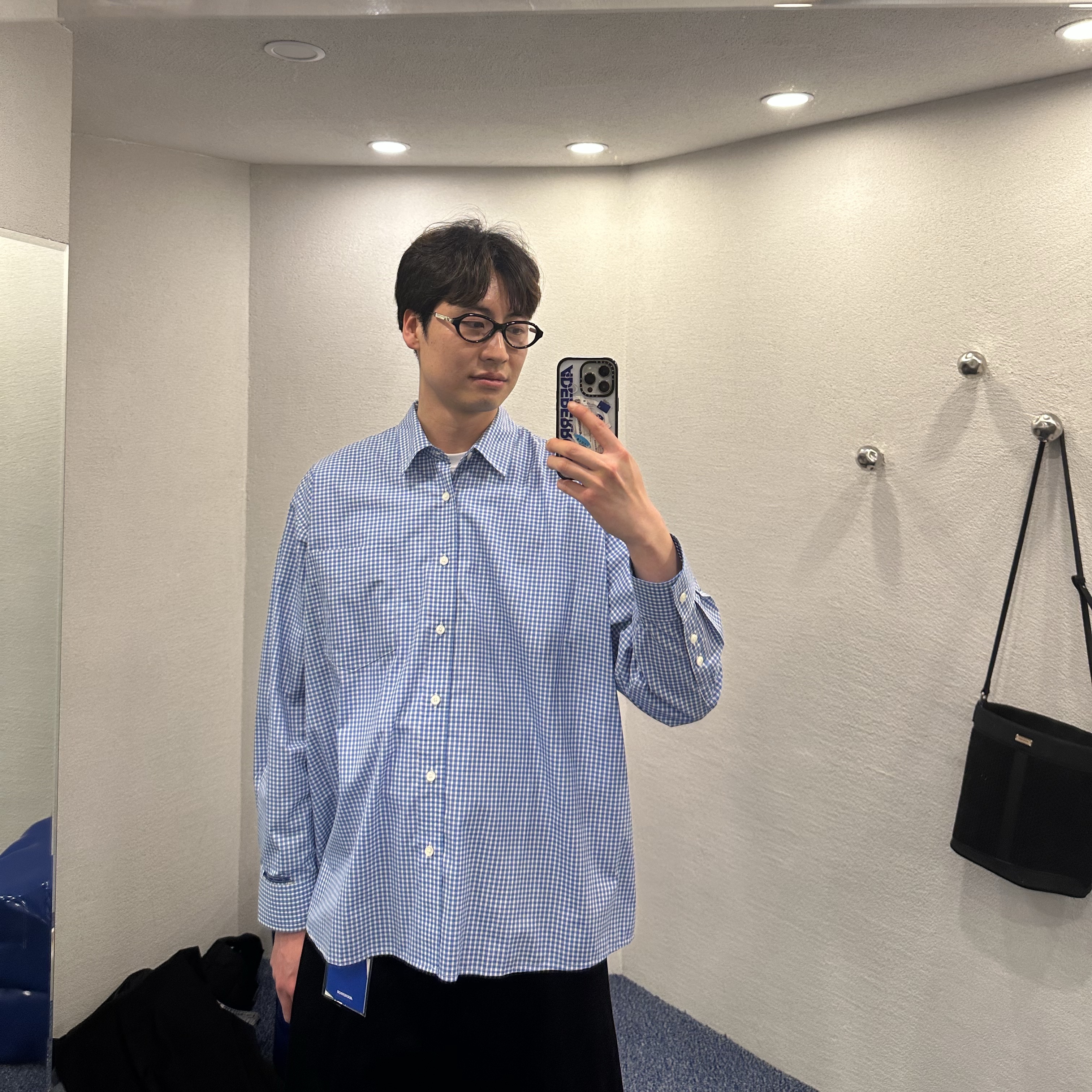 Gentle Monster x Maison Margiela MM214 Black Clear, Ader Error Jacket Product 10 Noir 착용 스타일 - 2