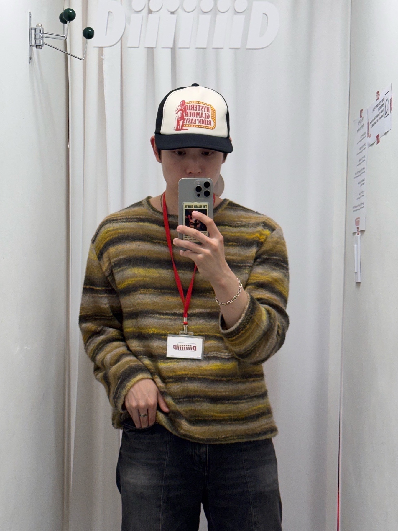 Kapital Denim Repair Track Cap Black Gray, Hysteric Glamour Speedster Mesh Cap Black 착용 스타일 - 3