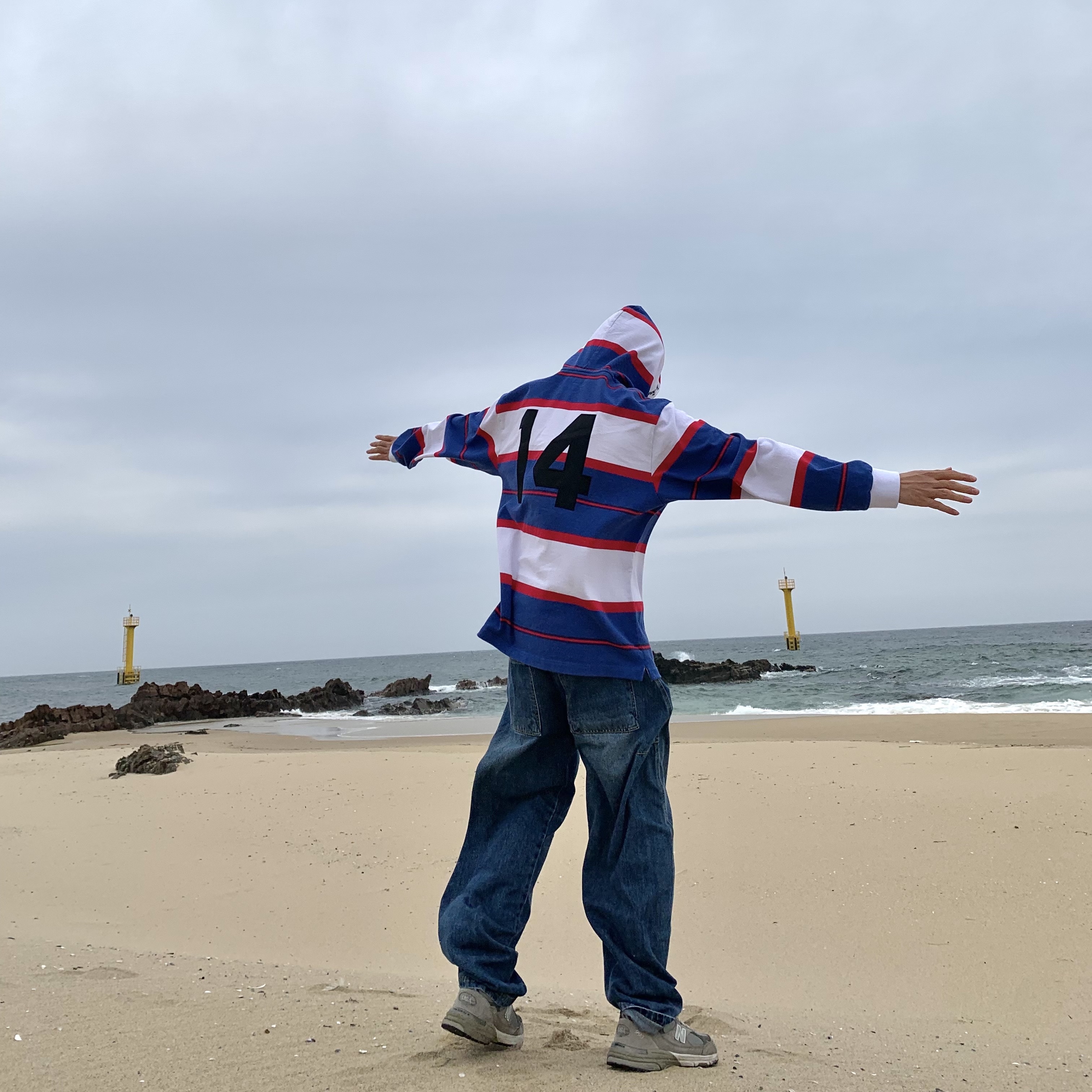 Supreme Hooded Rugby Royal - 24FW 착용 스타일 - 1