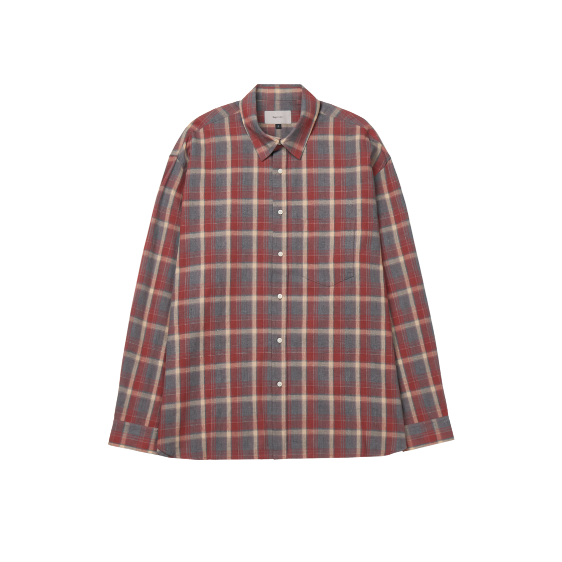 BE25BL01 Begin202 Multicolor Check Shirt Grey Red