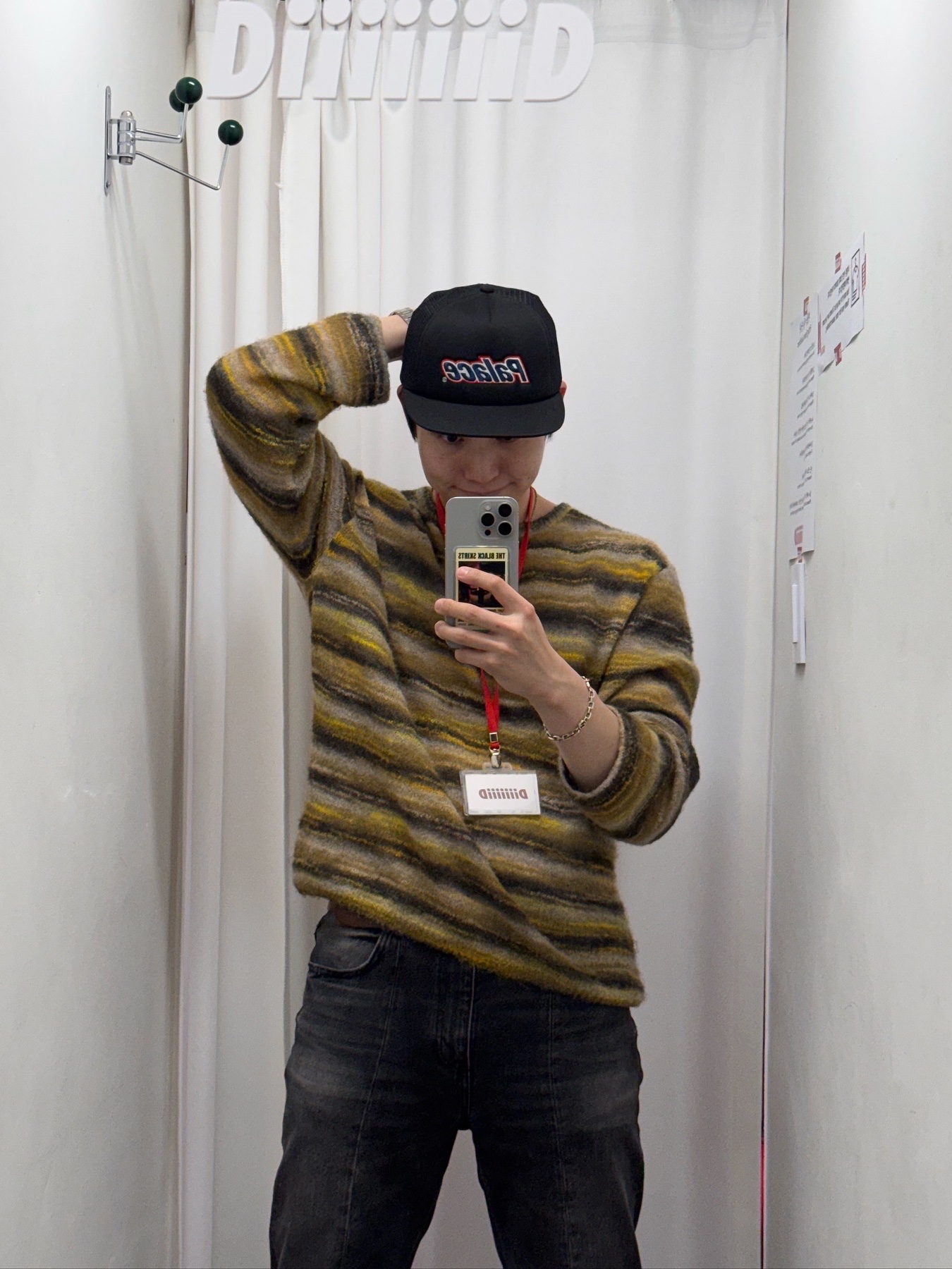 Kapital Denim Repair Track Cap Black Gray, Hysteric Glamour Speedster Mesh Cap Black 착용 스타일 - 5