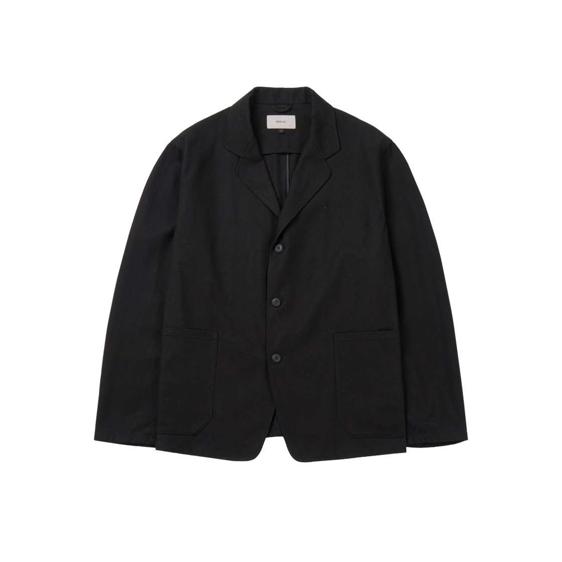 BE24SJK01 Begin202 Washed Cotton Dobby Jacket Washed Black