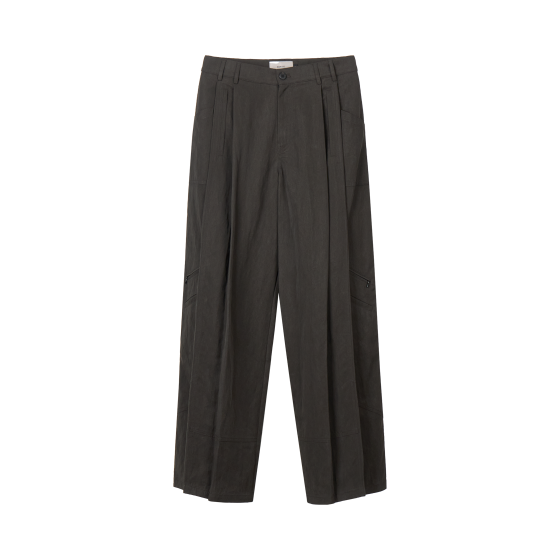 비긴202 나이코마 투턱 팬츠 차콜 브라운