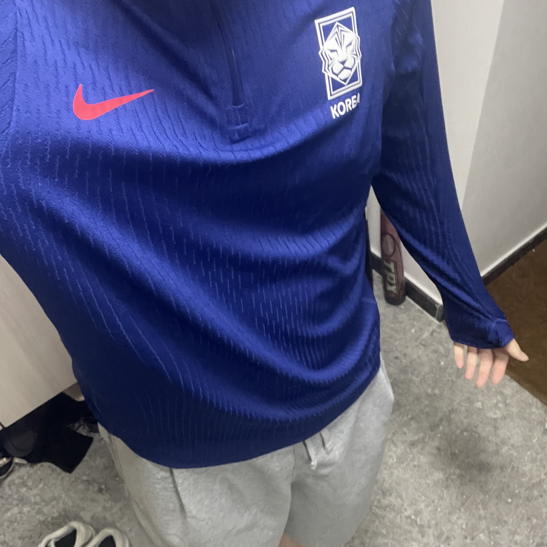 Nike Korea Dri-Fit Strike Soccer Knit Drill Top Global Blue 착용 스타일