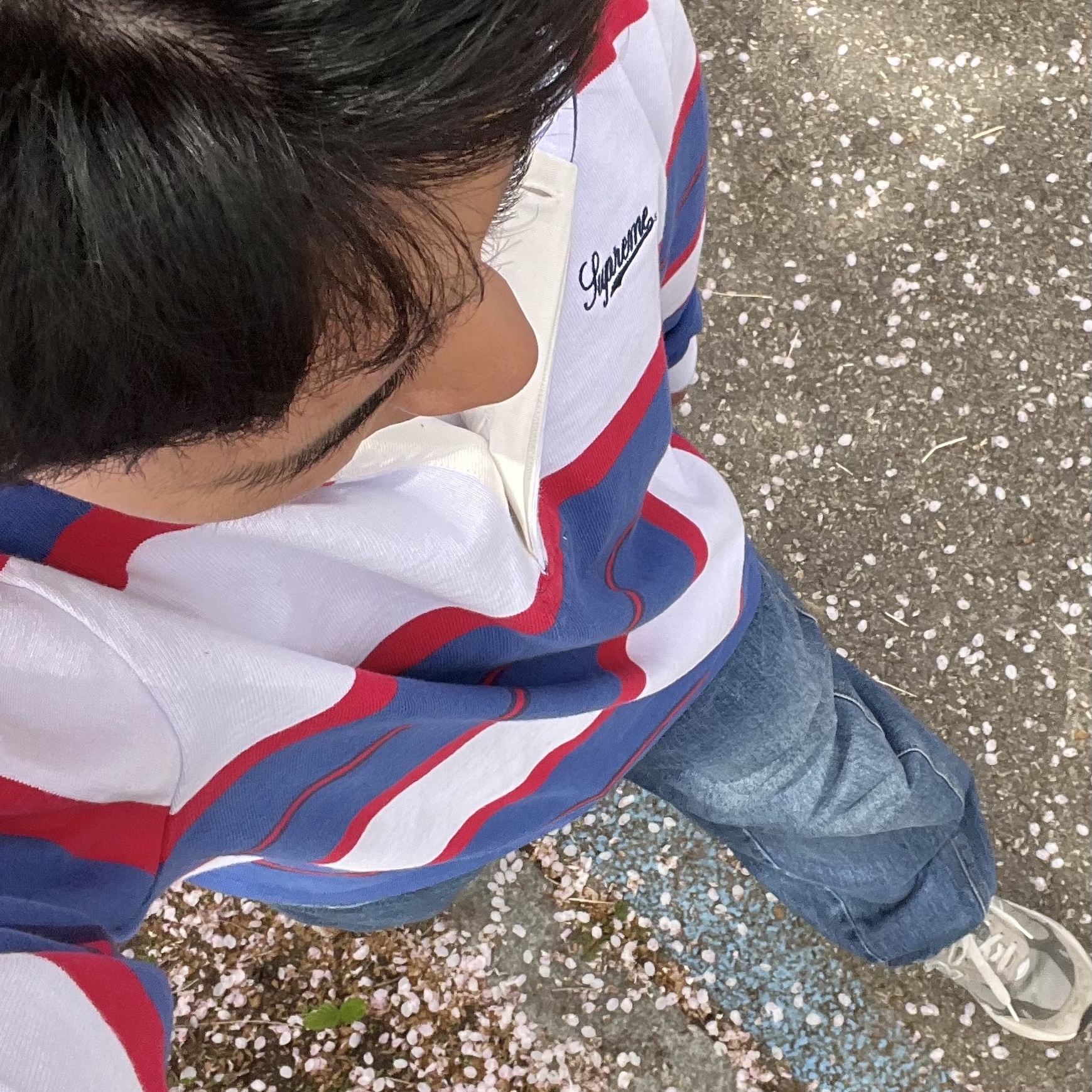 Supreme Hooded Rugby Royal - 24FW 착용 스타일 - 2