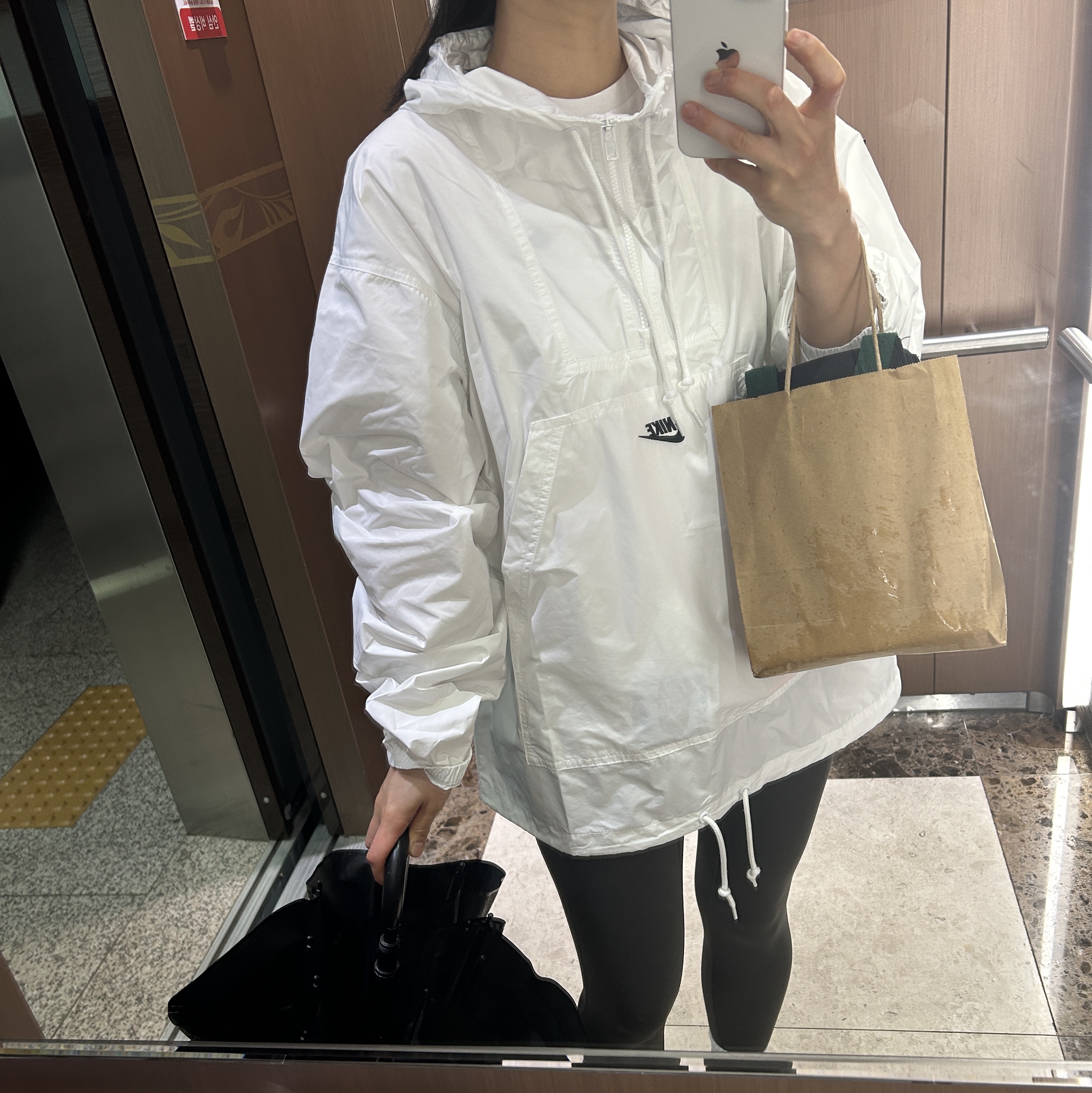 Nike Club Marina Anorak White - Asia 착용 스타일 - 1