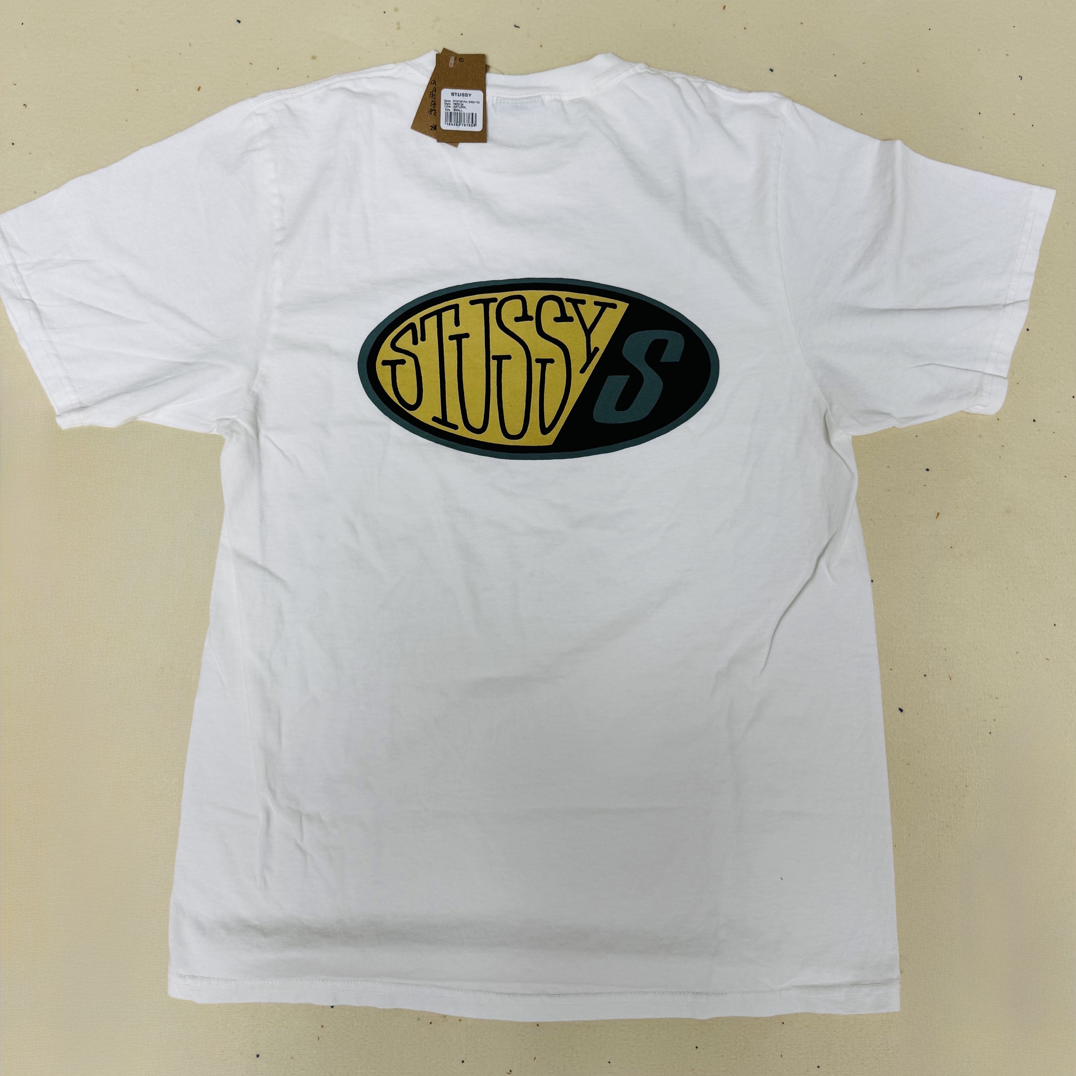 Stussy Pitstop Pigment Dyed T-Shirt Natural 착용 스타일 - 1