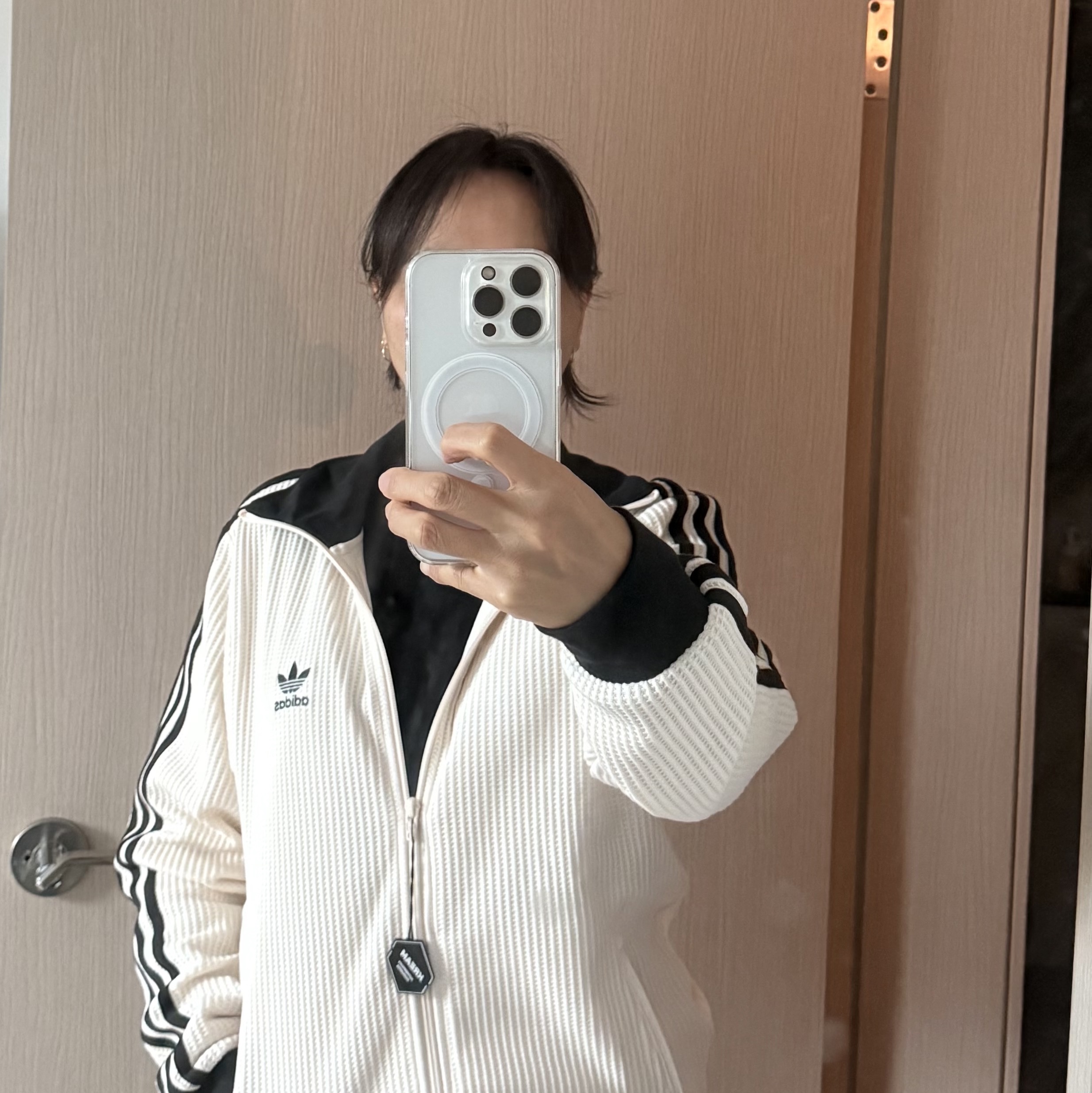 Adidas Waffle Beckenbauer Track Top Wonder White - KR Sizing 착용 스타일