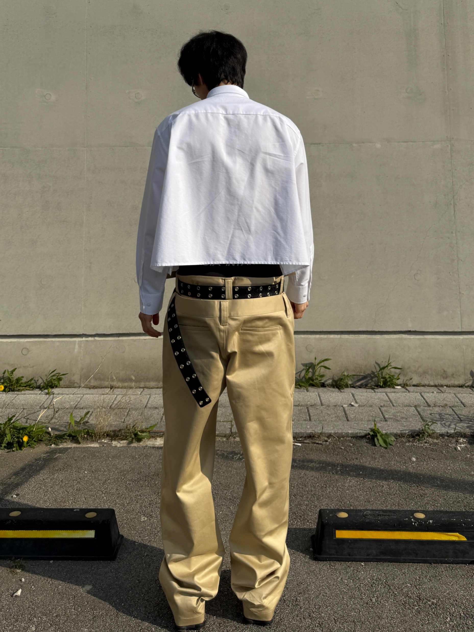 Nike x Martine Rose Shox MR4 Black, Kamien x MJD Double Hole Belt Black Shearling Calfskin 착용 스타일 - 3